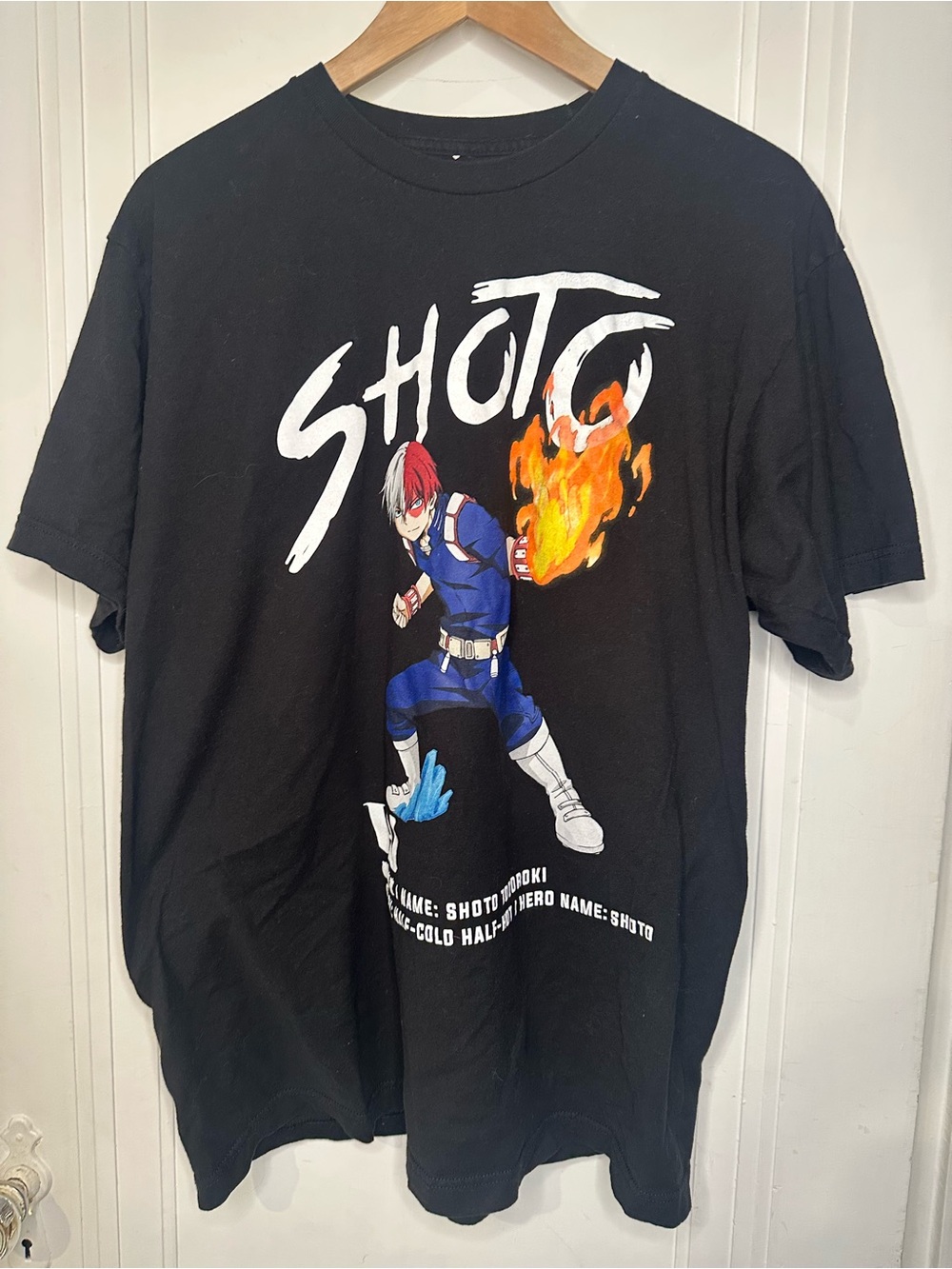 Black Shoto Graphic Short-Sleeve Tee - Anime Character Print